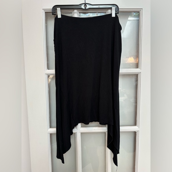 Vintage Y2K Guess Black Handkerchief Hem Asymmetrical Midi Pull on Skirt Size XL - Picture 8 of 8